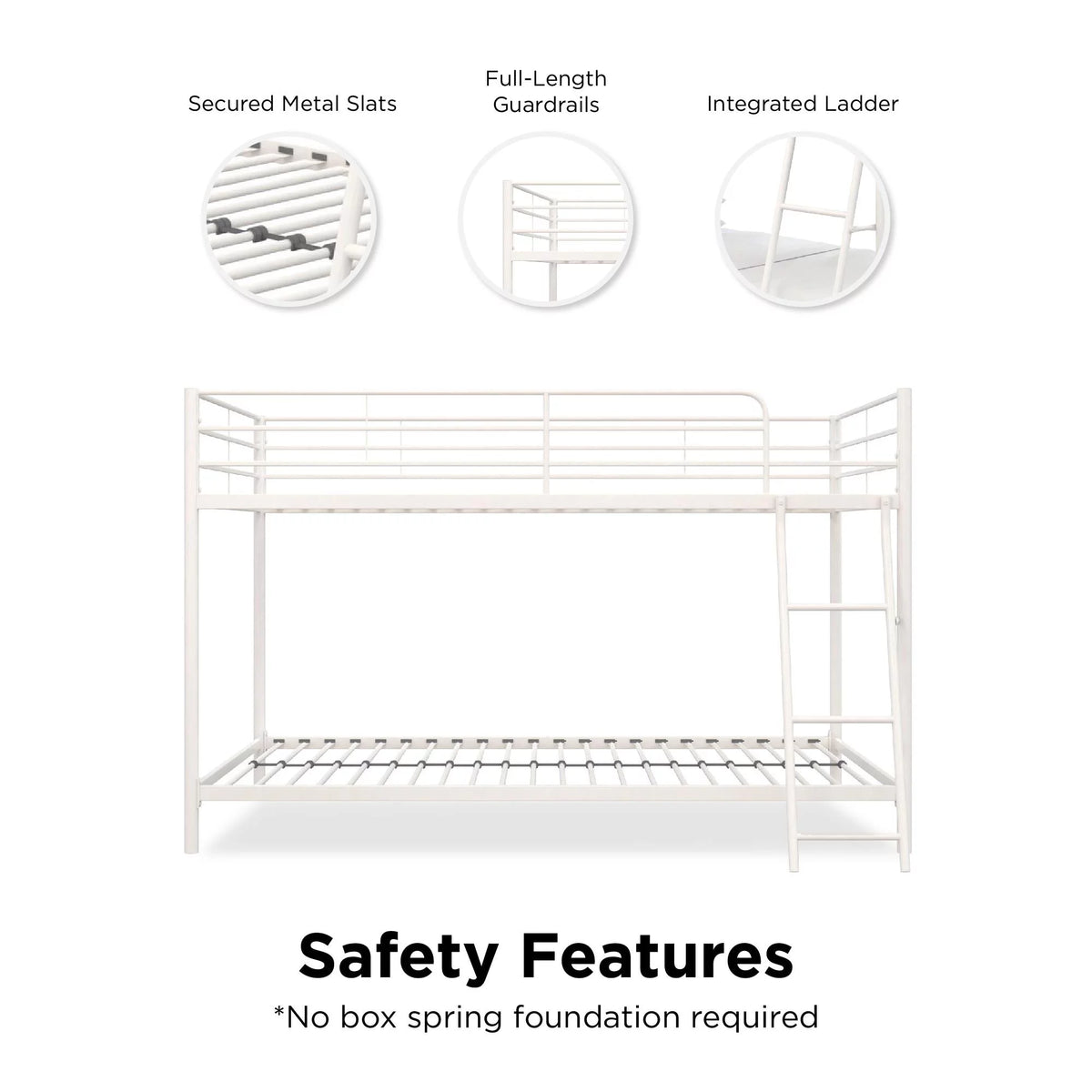 Black Twin-over-Twin Bunk Bed X92962