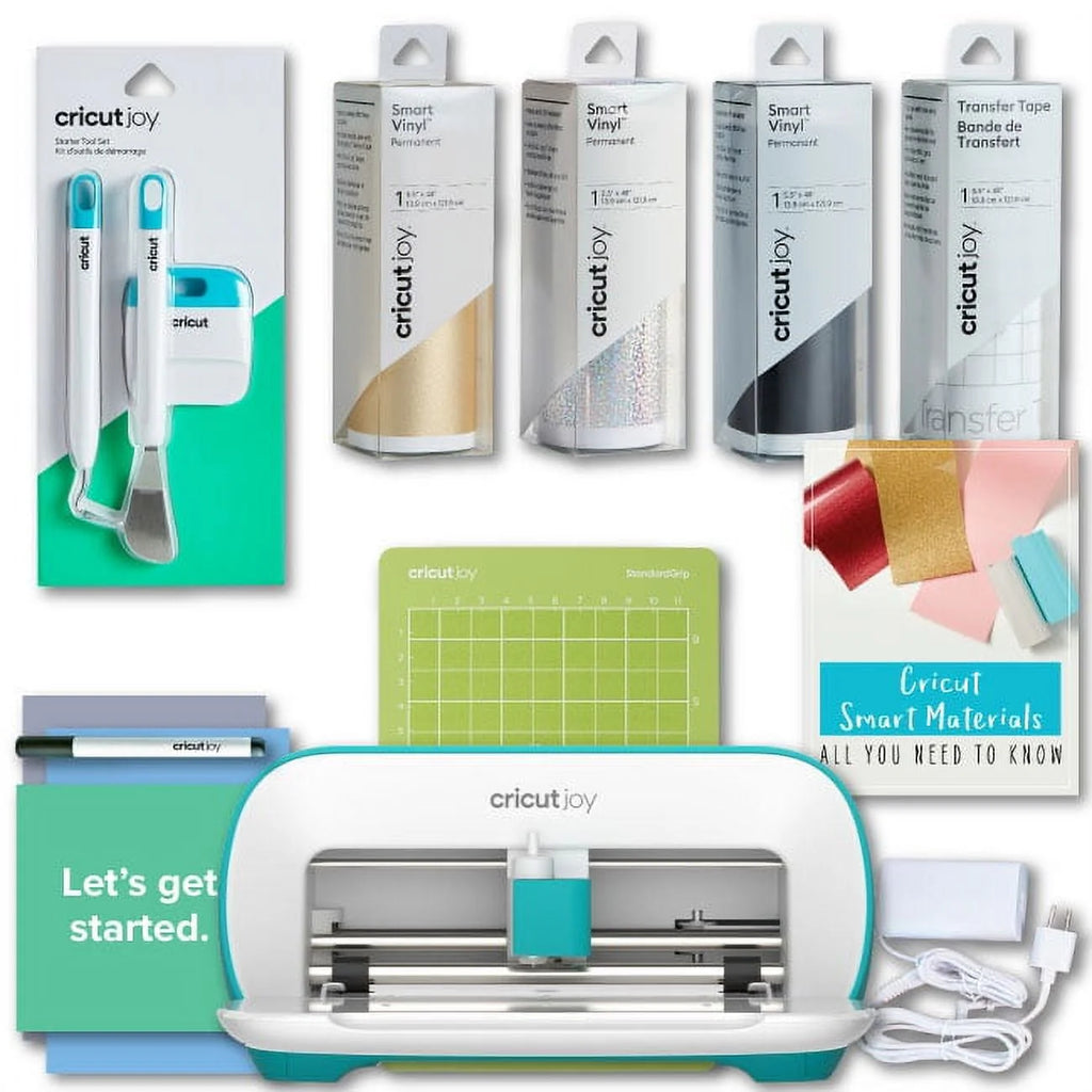 Cricut Joy Smart Machine with Vinyl Decal Sampler & Tools Starter Bundle O22191