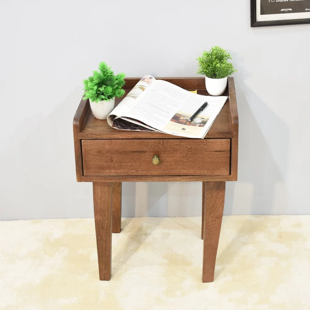Handmade Mango Wood Side Table 14x13x18 Inch Q41748
