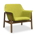 Green and Walnut Linen Weave Accent Chair F510