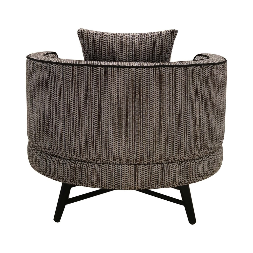 Modern Multi-Stripe Swivel Chair with Metal Base F9943