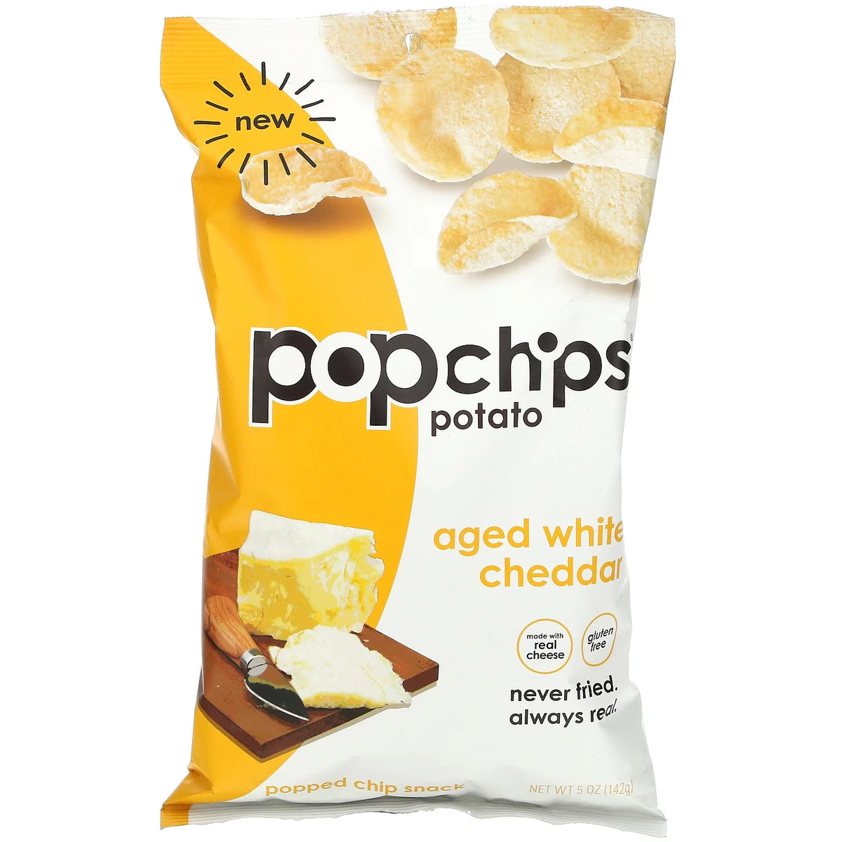 Potato Chips, Aged White Cheddar, 5 oz Pack Of 12 P2840