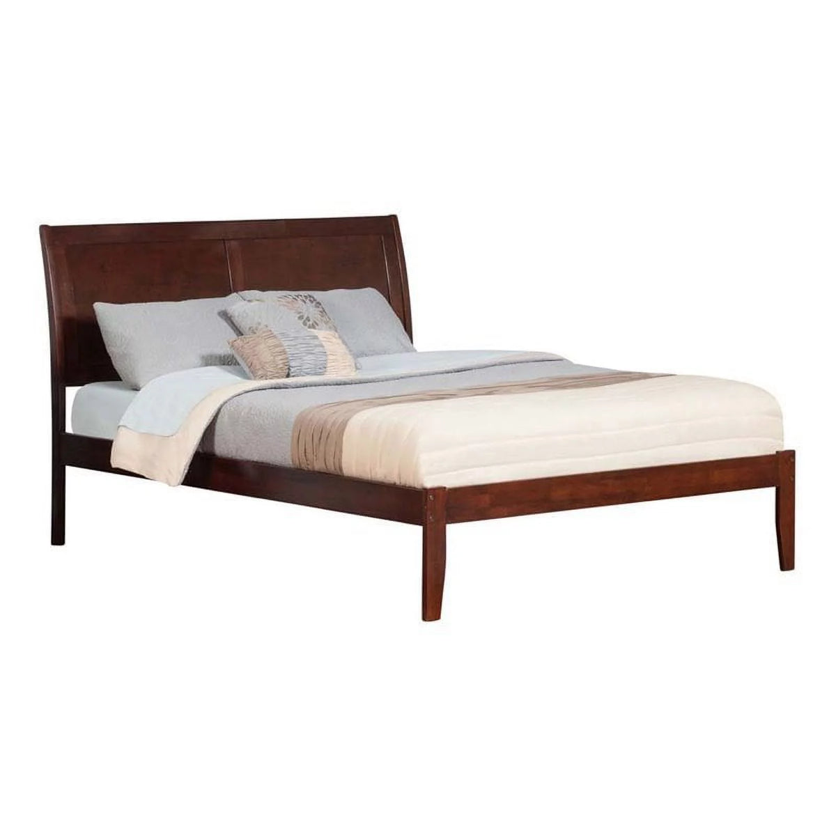 Solid Wood Queen Platform Bed in Walnut T4814