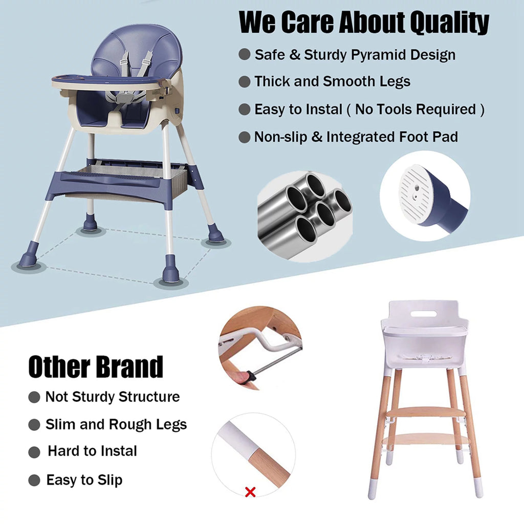 4-in-1 Baby High Chair Blue K213