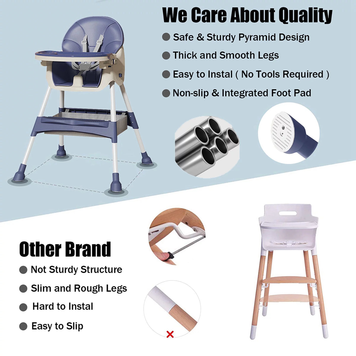 4-in-1 Baby High Chair Blue K213