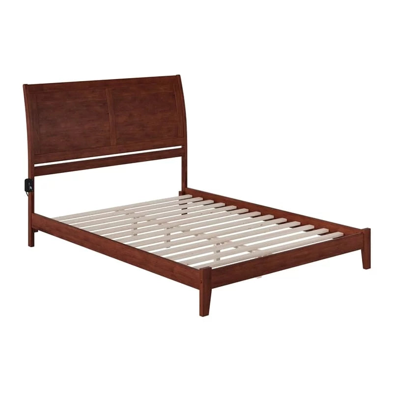 Solid Wood Queen Platform Bed in Walnut T4814