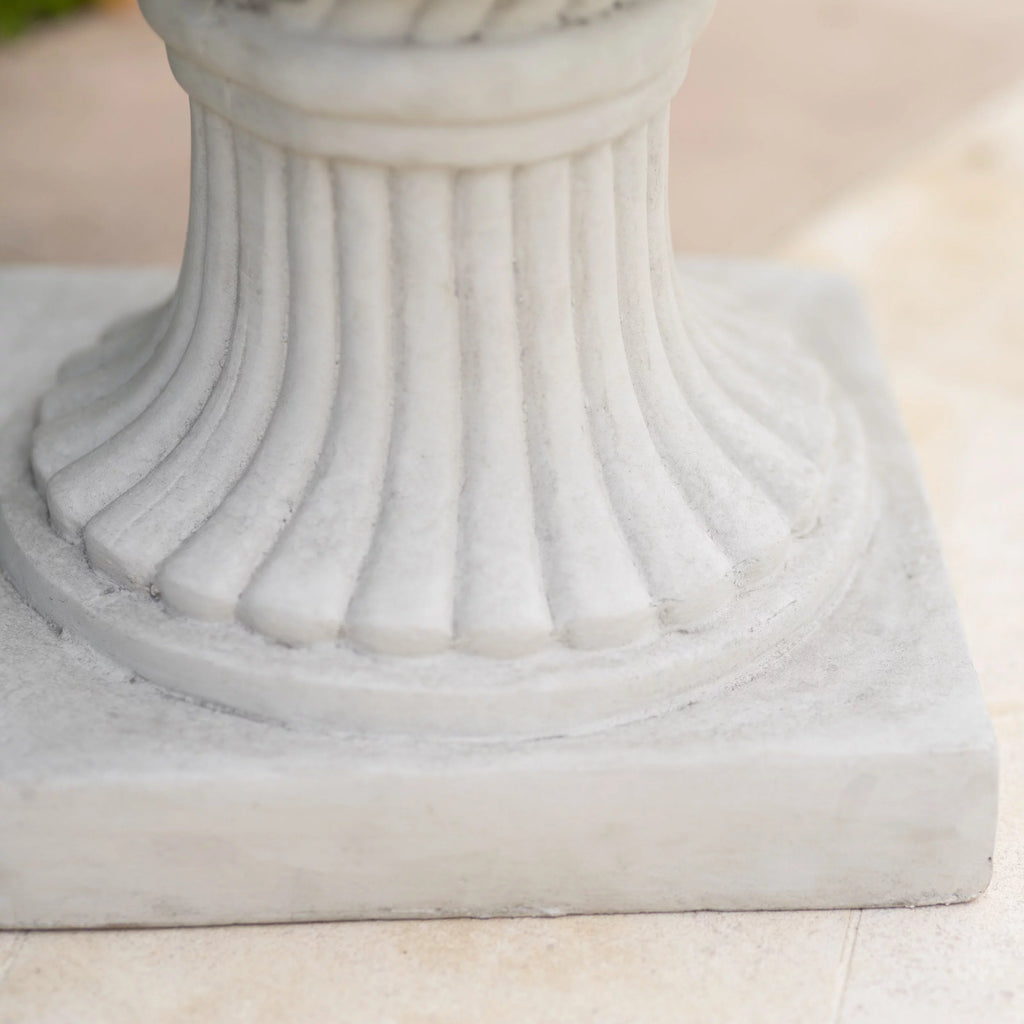 Antique White Concrete Urn Planter M79205