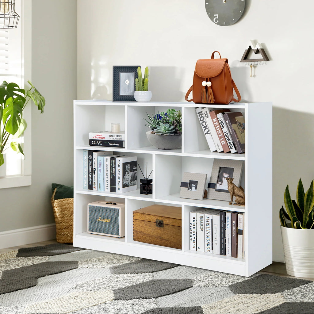 White 3-tier 8-Cube Floor Standing Storage Bookcase M660