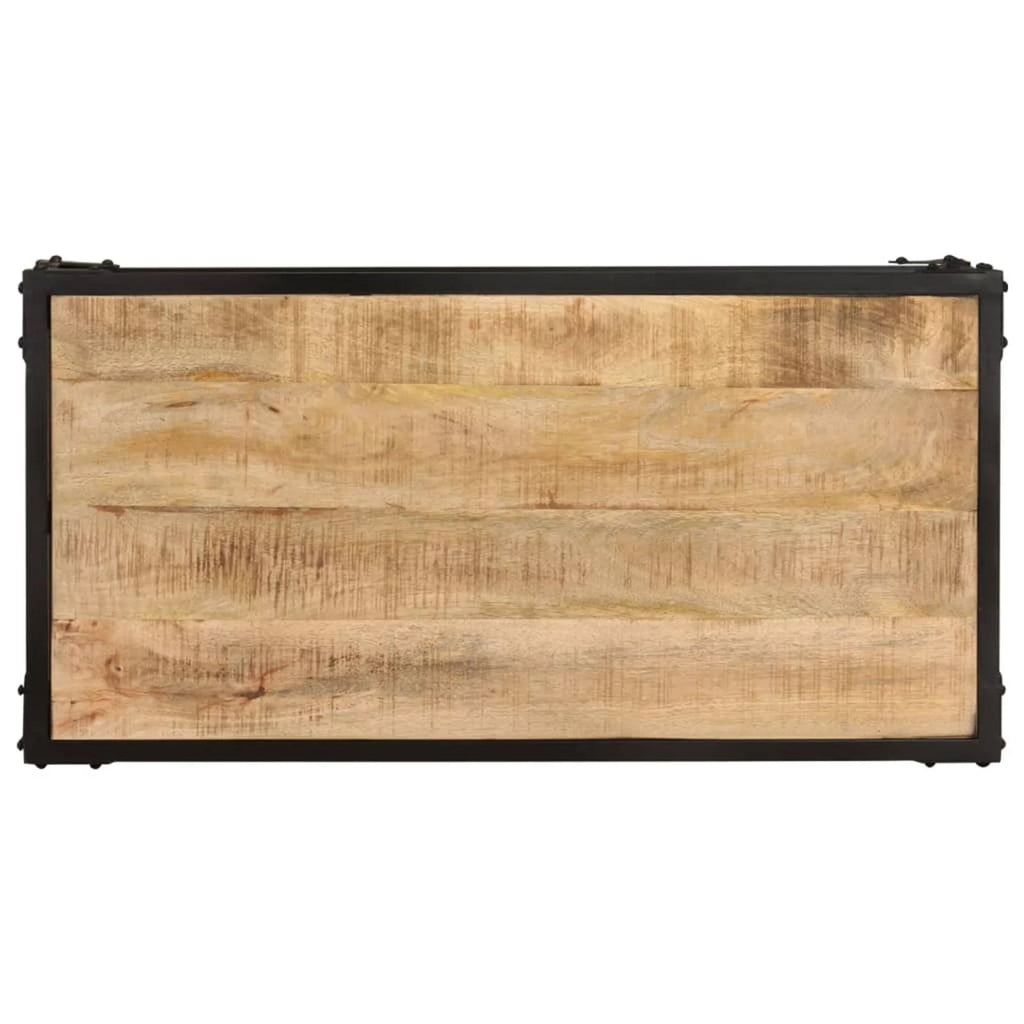 Coffee Table with Storage Shelf Mango Wood Iron Frame H463476