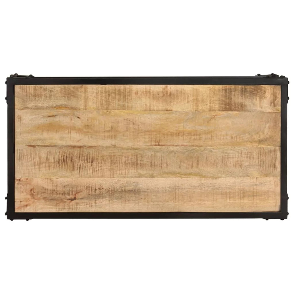 Coffee Table with Storage Shelf Mango Wood Iron Frame H463476