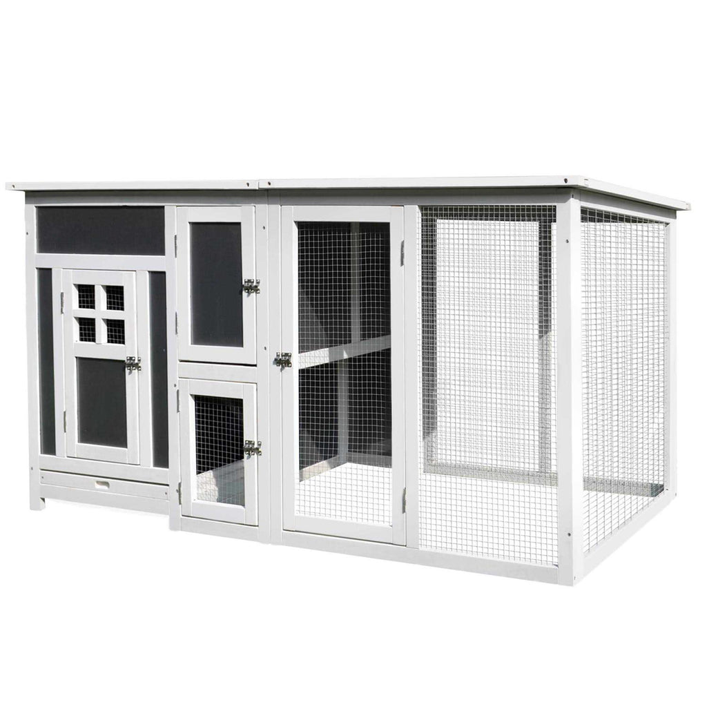 Outdoor Wooden Chicken Coop with Run Area C382613