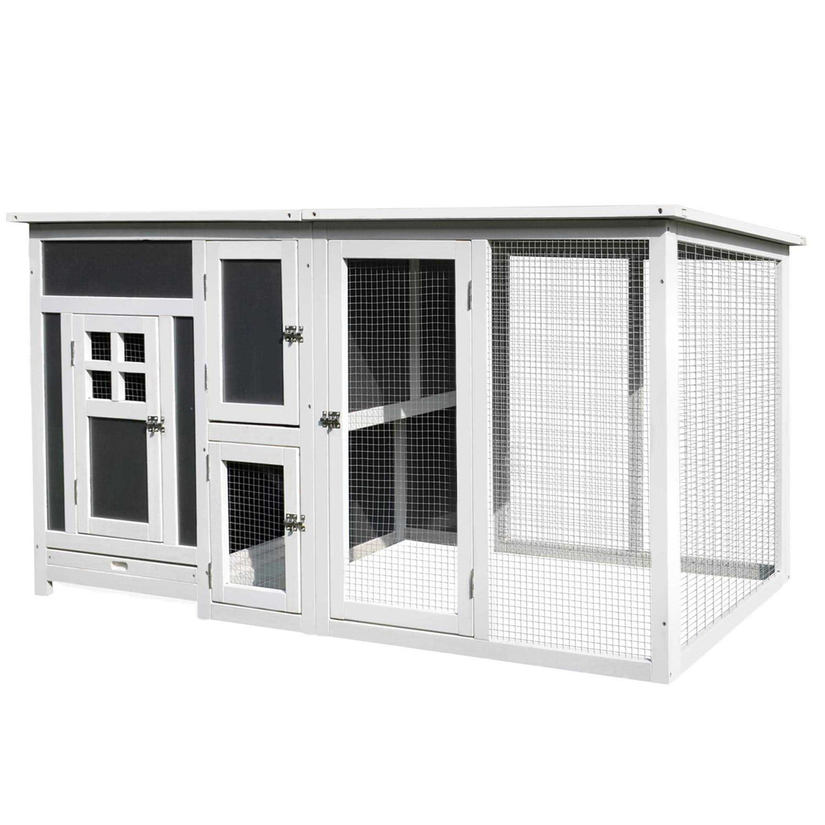 Outdoor Wooden Chicken Coop with Run Area C382613