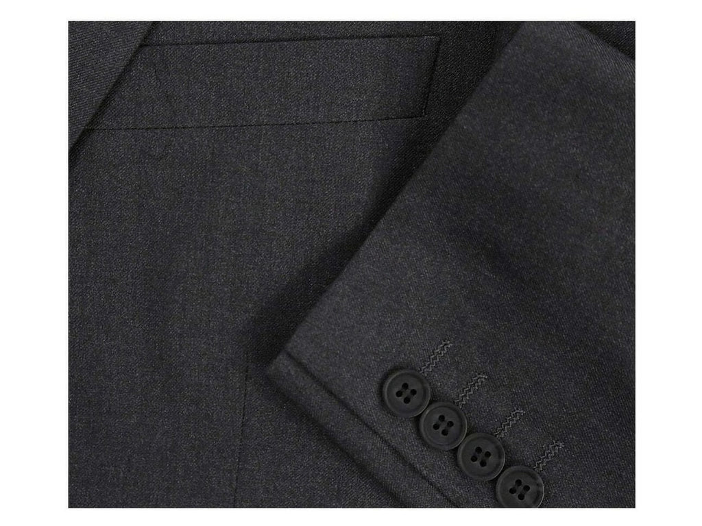 Charcoal Gray Solid Two Button Slim Fit Suit N379643