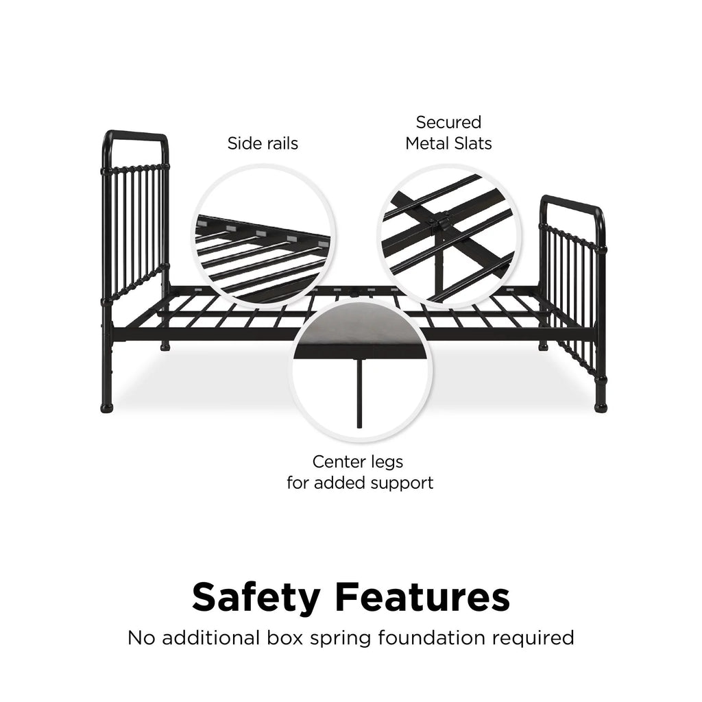 Black Full Metal Bed V37631