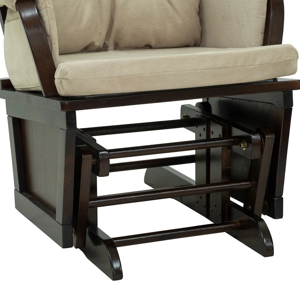 Cream White Nursery Glider Rocking Chair with Ottoman V5760