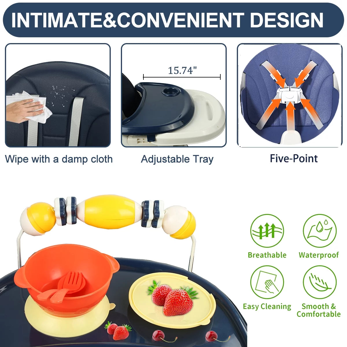 4-in-1 Baby High Chair Blue K213
