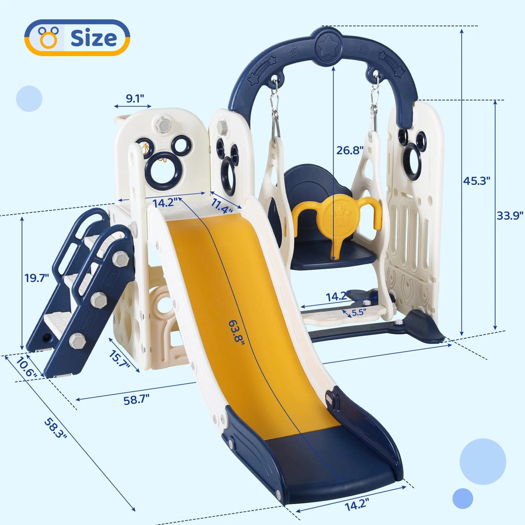 5 in 1 Toddler Swing and Slide Set Y342287