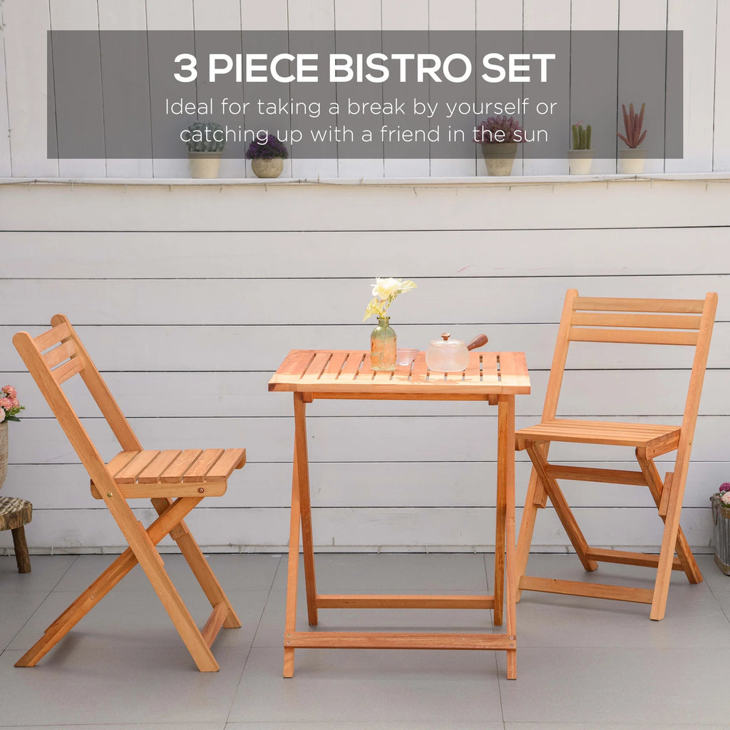 3 Piece Wooden Patio Bistro Set D6491