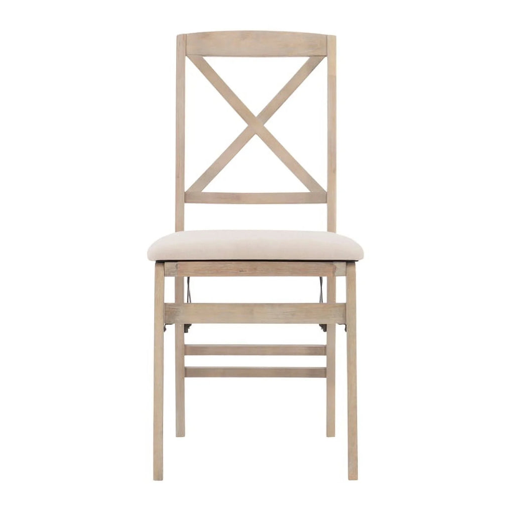 Set of Two Graywash Wood Folding Chairs T230
