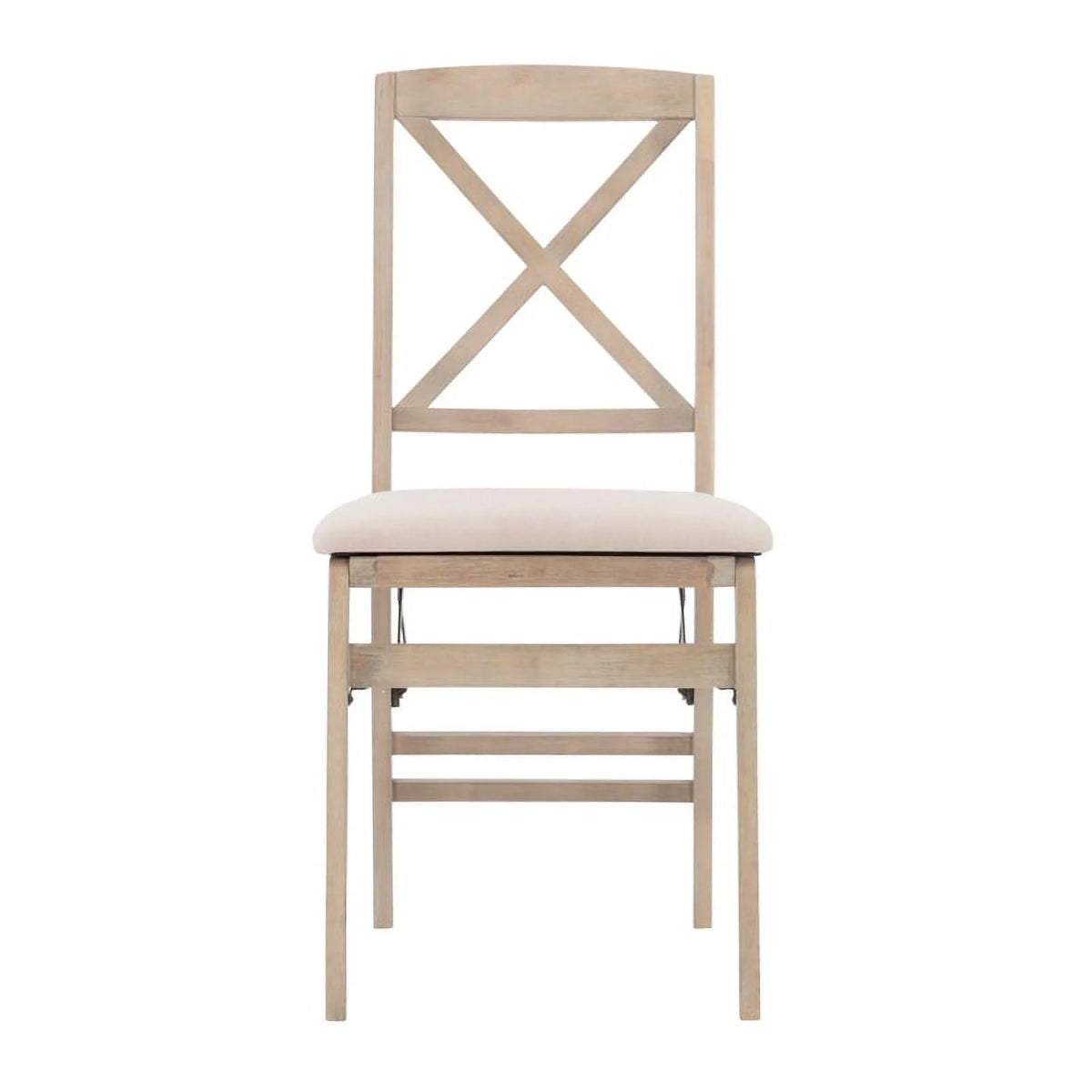 Set of Two Graywash Wood Folding Chairs T230