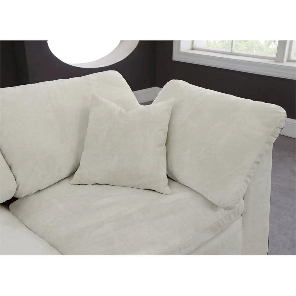 Velvet Down Filled Modular Sectional Sofa in Cream Z910437