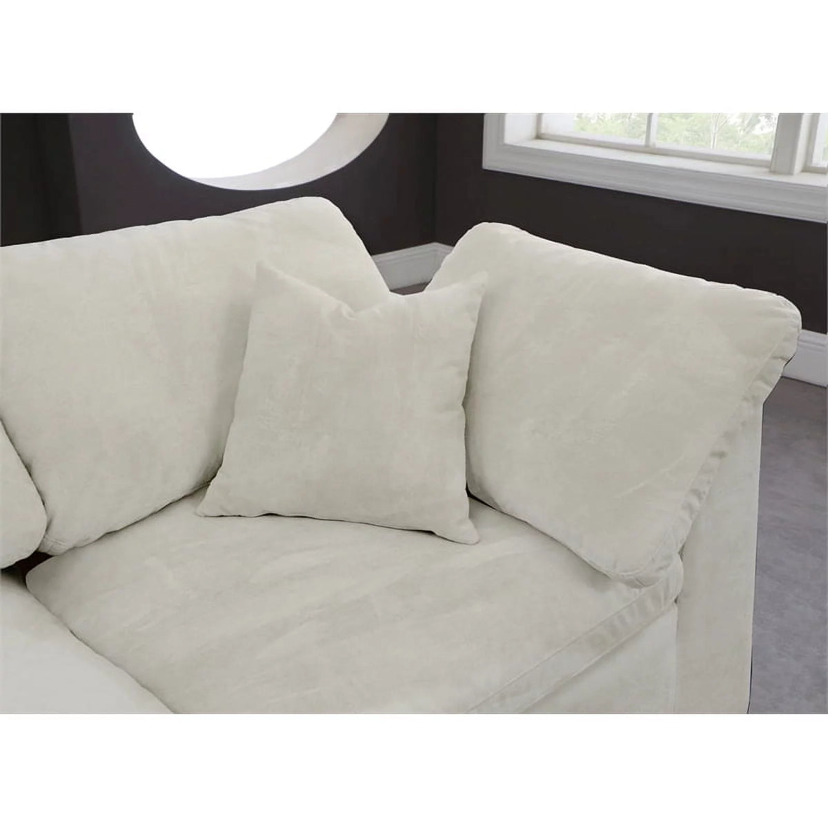 Velvet Down Filled Modular Sectional Sofa in Cream Z910437