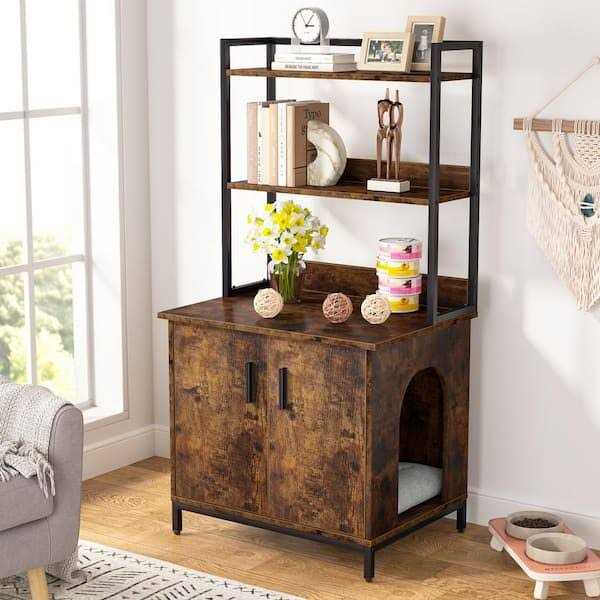 Rustic Brown Litter Box Enclosure Y3895