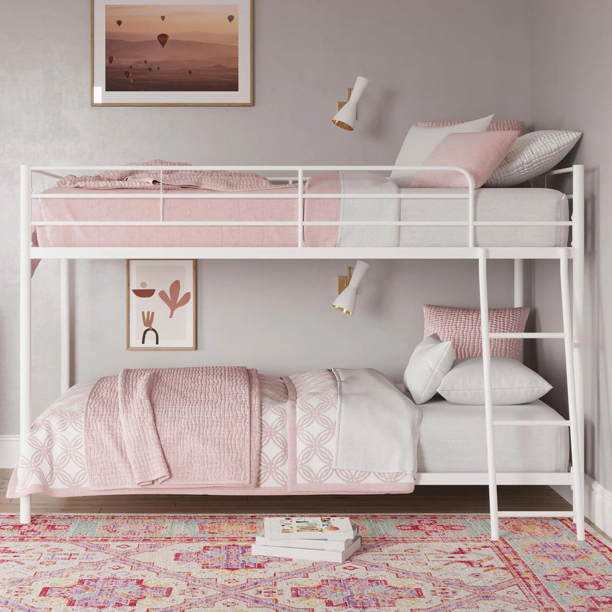 Black Twin-over-Twin Bunk Bed X92962