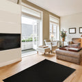 Black 5' x 8' Solid Color Area Rug I411597