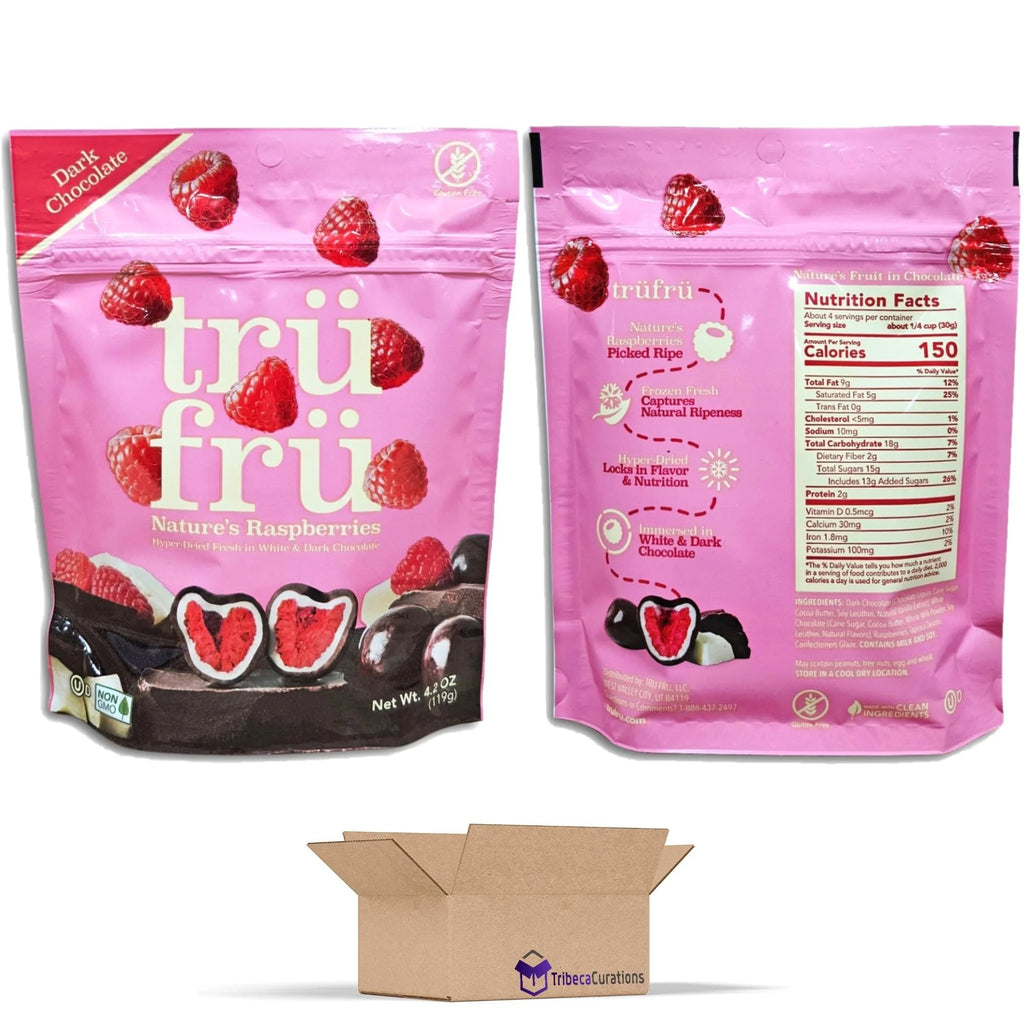 White & Dark Chocolate Covered Raspberries 4.2 Ounce Pack of 6 U149