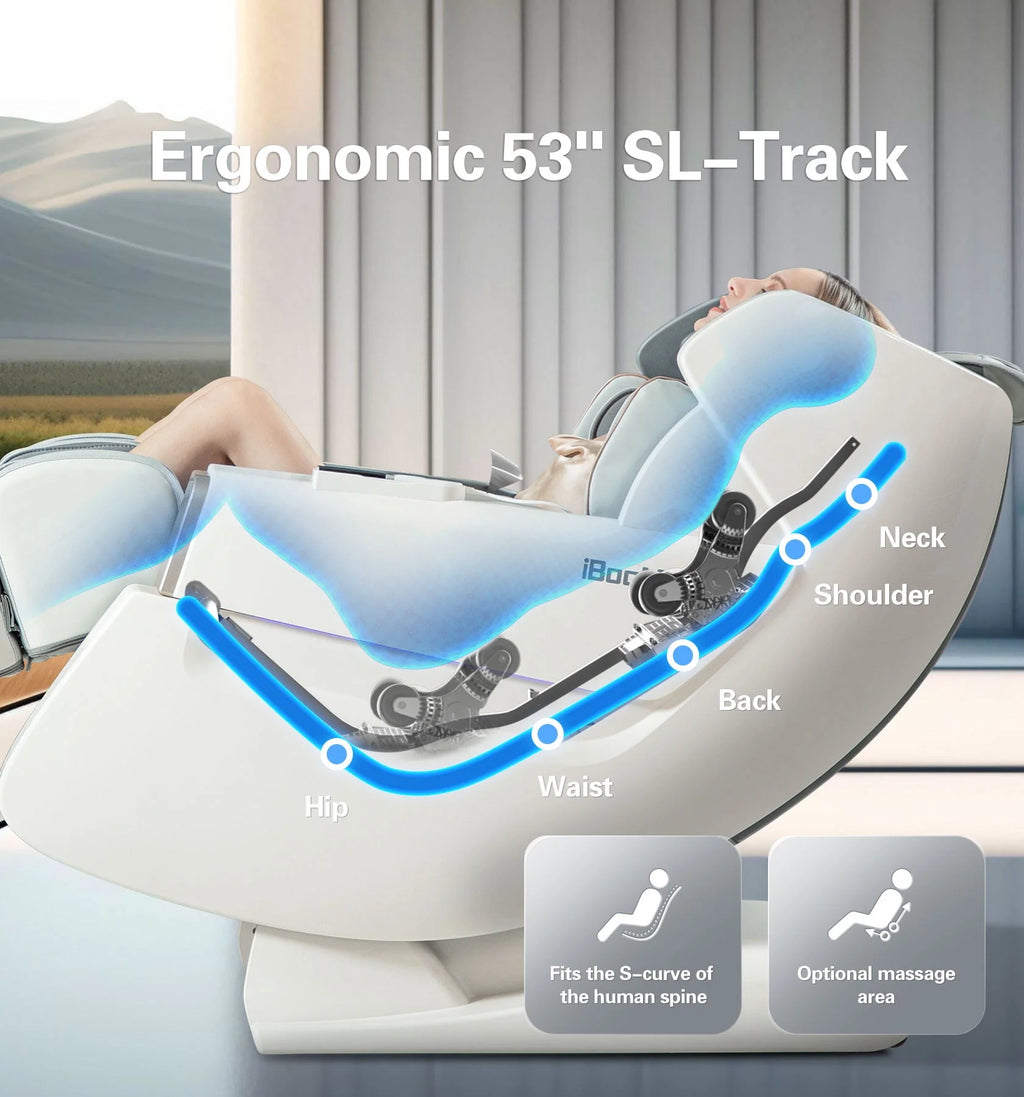4D Full Body Zero Gravity Shiatsu Recliner with Heating White E726674