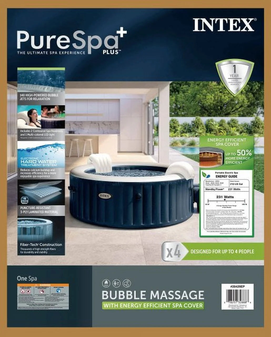 Inflatable Hot Tub Set 4 Person T68886