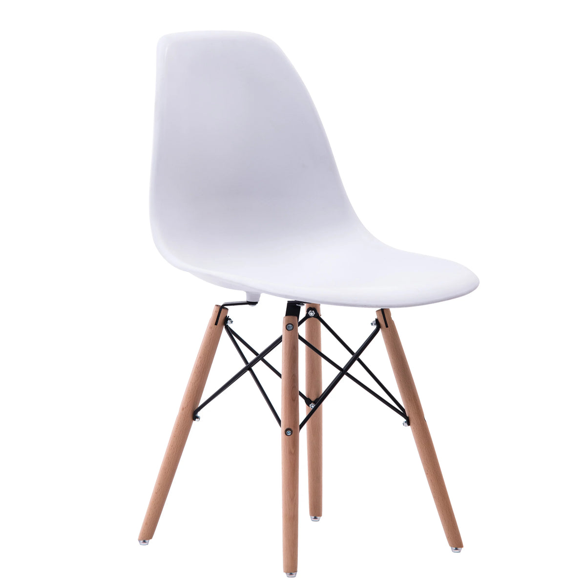 White Dining Chair Set of 2 Beech Wood Legs A149