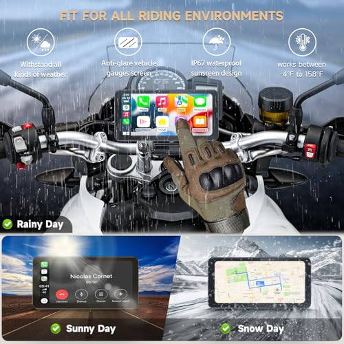 6.25" Motorcycle CarPlay & Android Auto Screen J39766