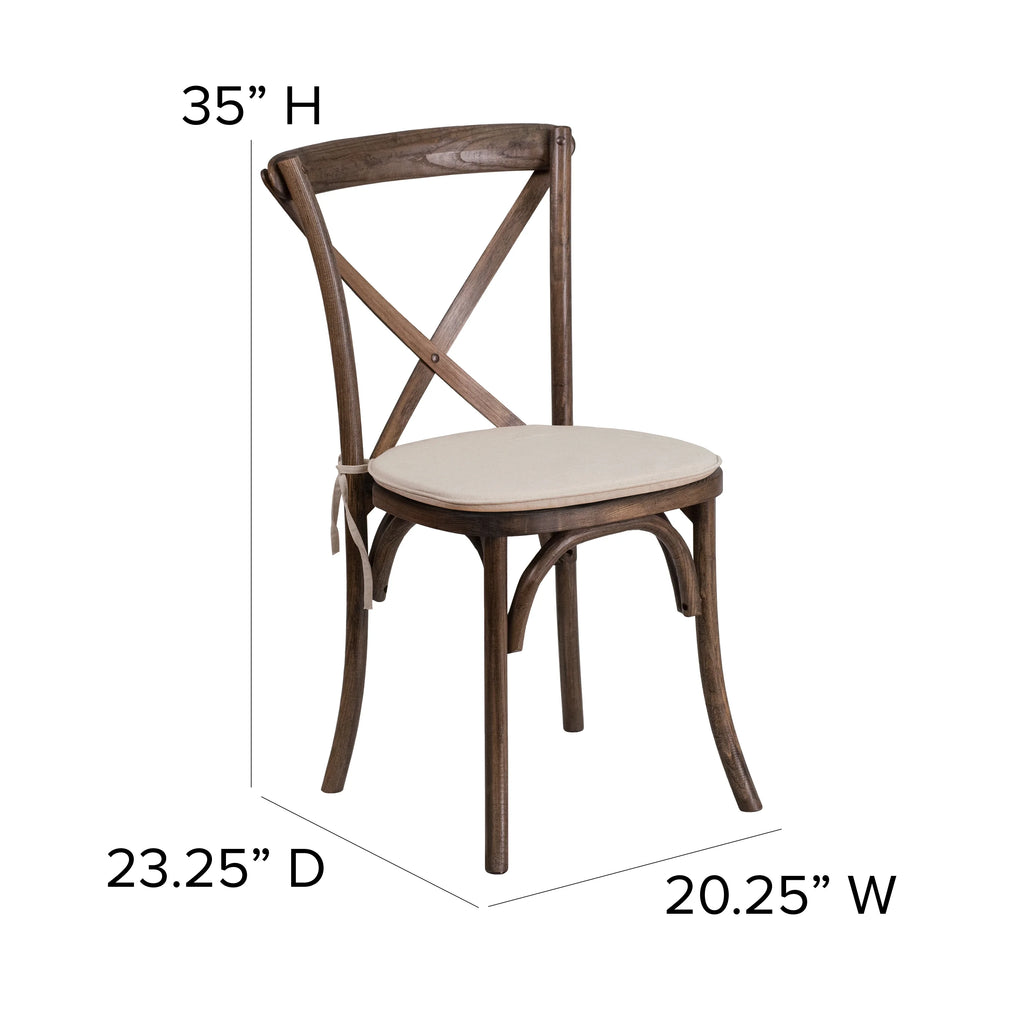 2 Pk. Cross Back Chair with Cushion R86245