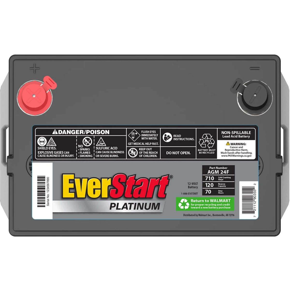 AGM Automotive Battery Group Size 24F 12 Volt 750 CCA A57572