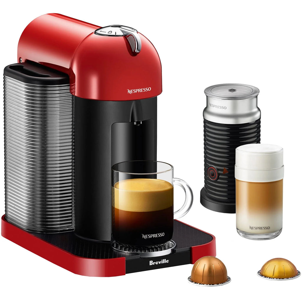 Chrome Coffee & Espresso Single-Serve Machine and Black Milk Frother E98453