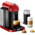 Chrome Coffee & Espresso Single-Serve Machine and Black Milk Frother E98453