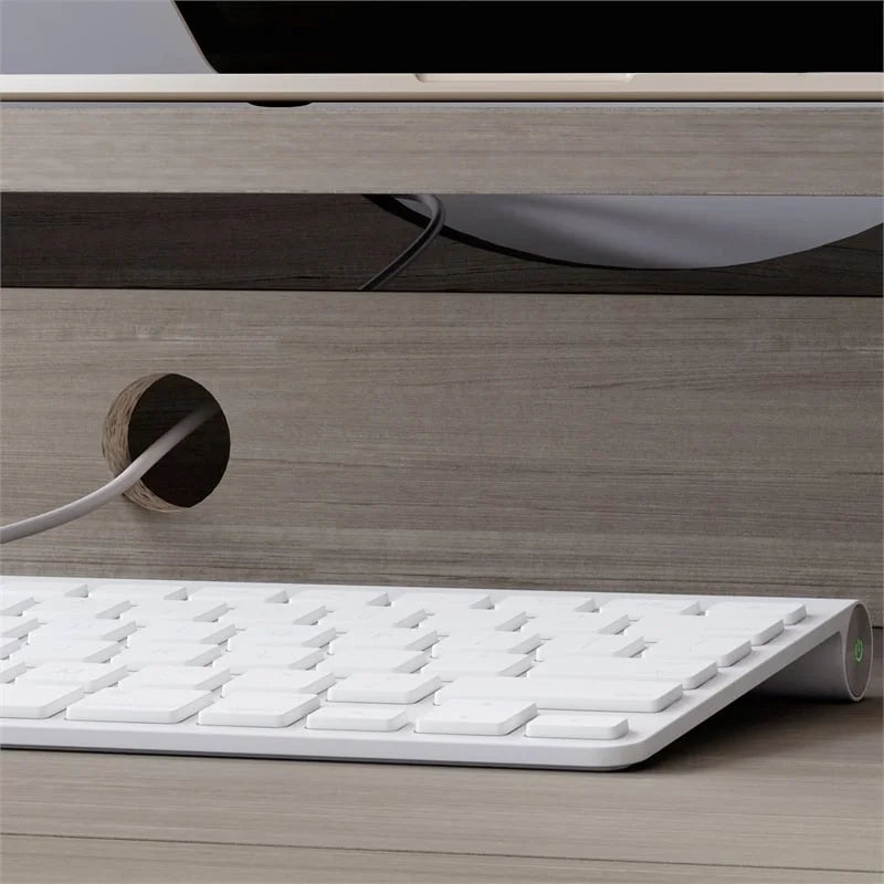 Contemporary Gray Engineered Wood Computer Desk B410879