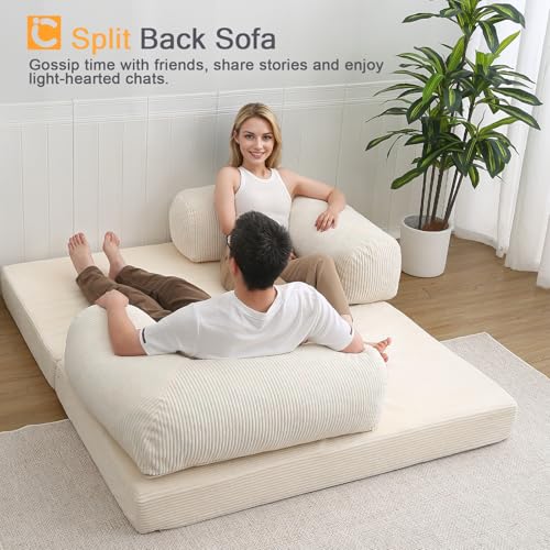 Beige Queen Folding Sofa Bed W389