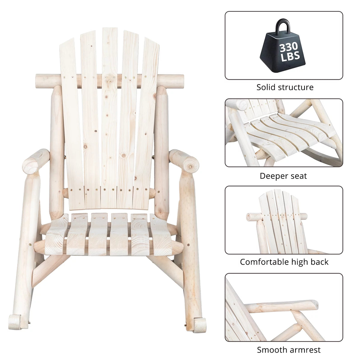 Fir Wood Rocking Chair U2600