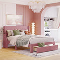 Queen Velvet Bed Frame with Storage Drawers W226044