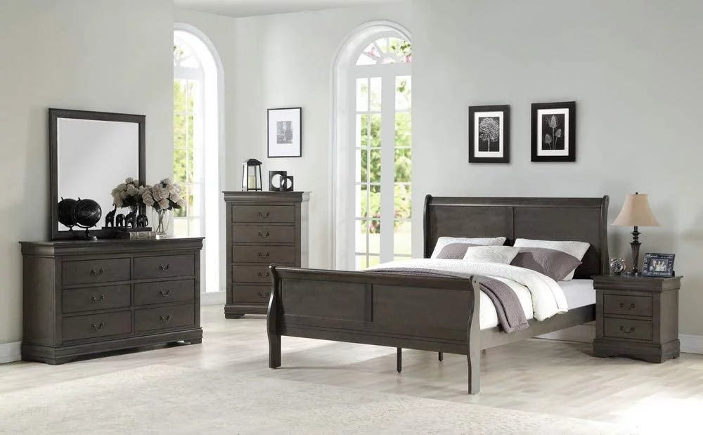 Dark Gray Eastern King 5pcs Bedroom Set E644