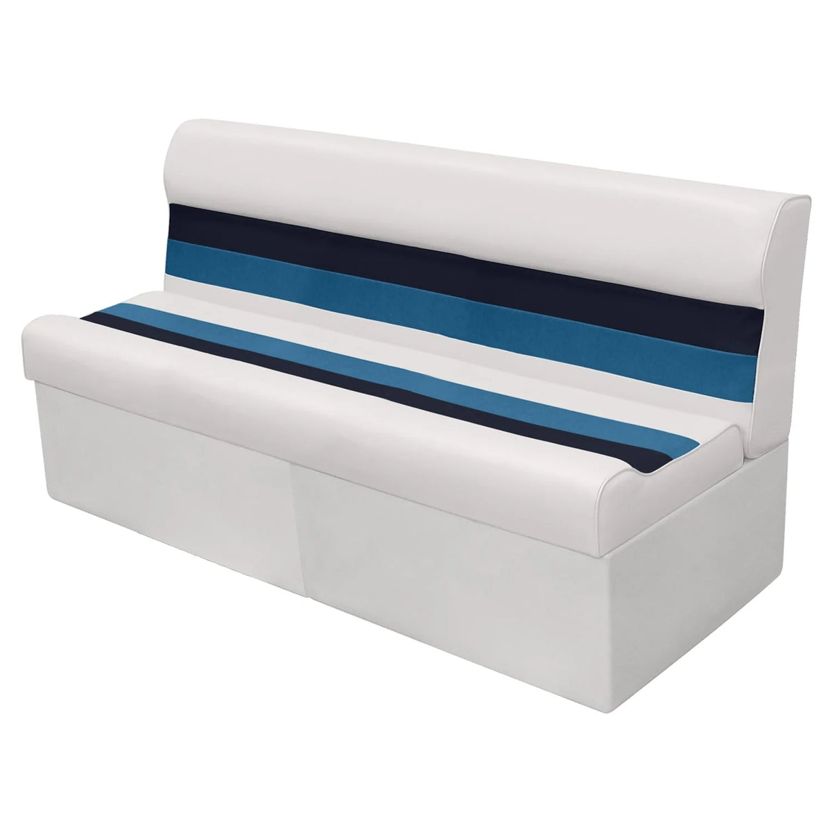 White Navy Blue Boat Bench Seat and Backrest Cushion Set E608329