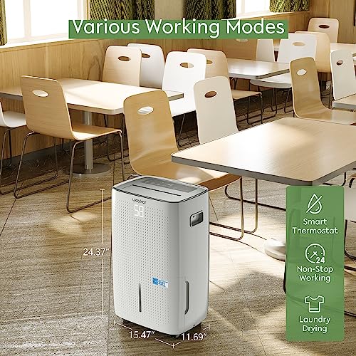 120 Pints Energy Star Dehumidifier with Drain Hose and 1.14 Gallons Water Tank B5478