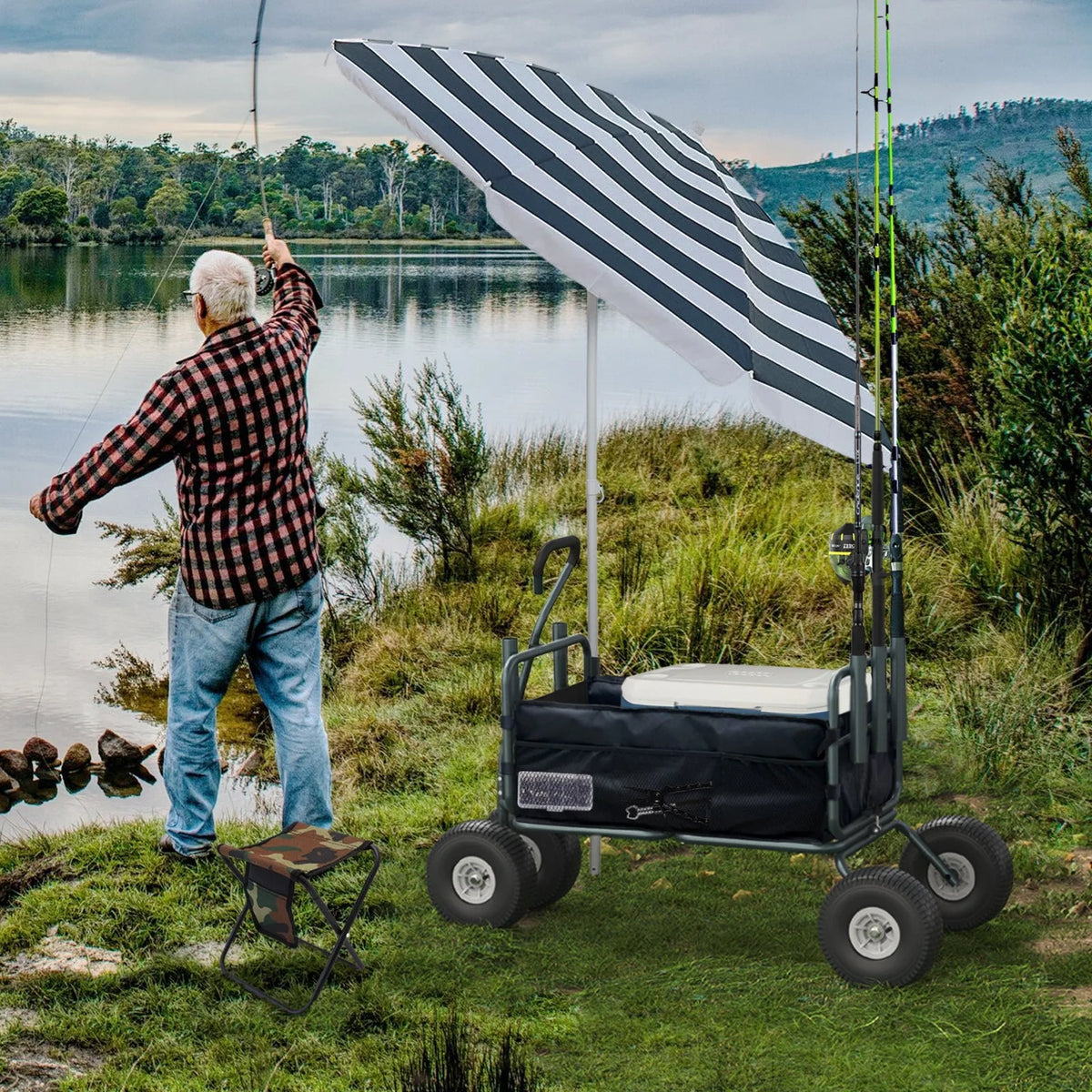 Heavy Duty Foldable Fishing Cart 550 Pound Capacity O130487