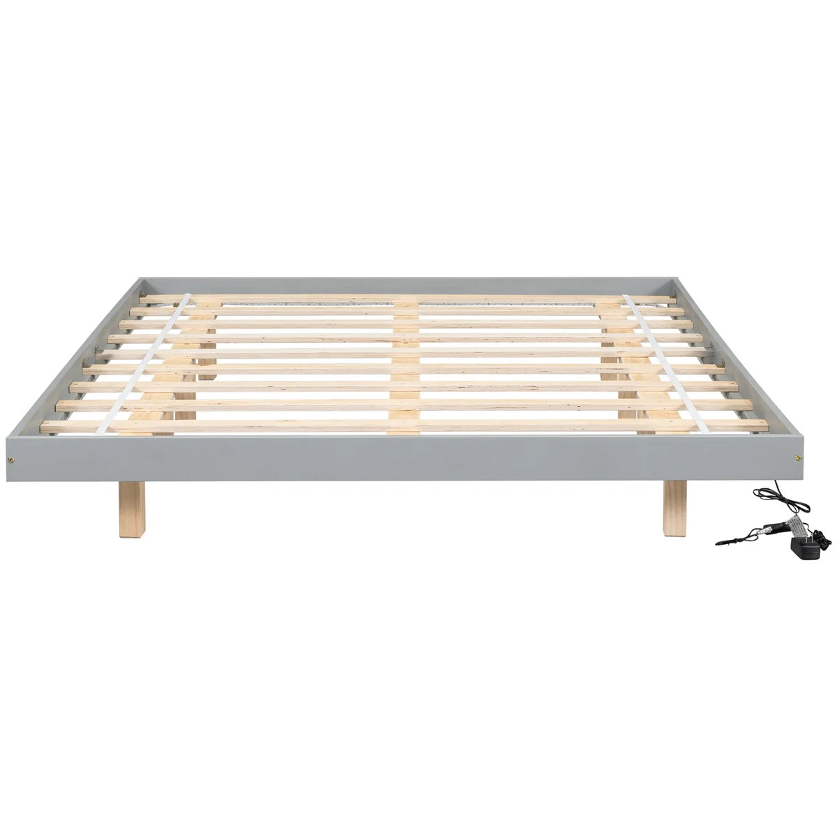 Queen Size Floating Bed Frame with LED Lights Y26907