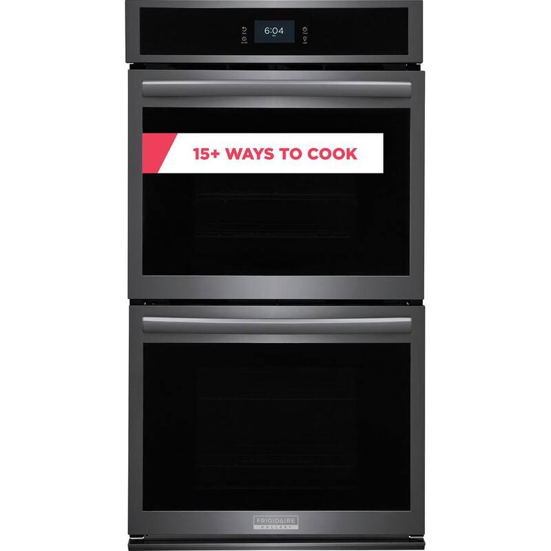 27 in. Double Electric Built-In Wall Oven with Total Convection in Black Stainless Steel U612994
