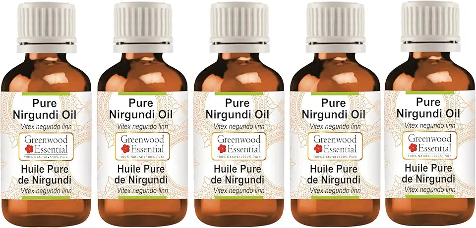 Pure Nirgundi Oil 100% Natural Therapeutic Grade Pack of Five 100ml X12784